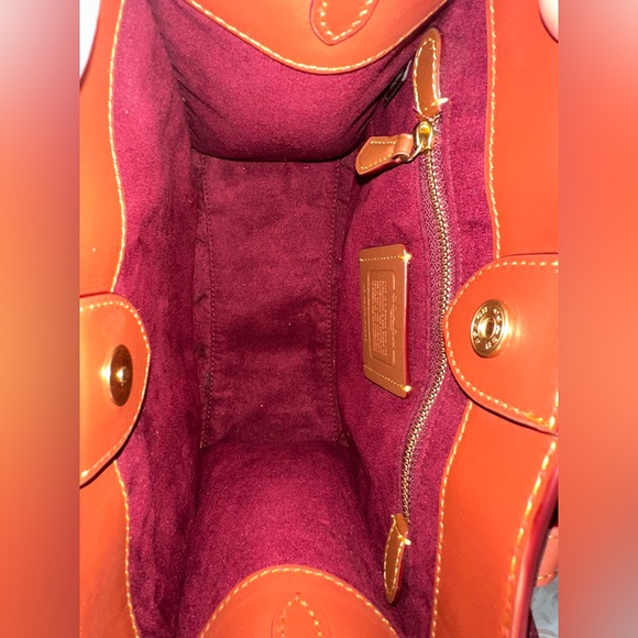 Coach Tan and Burgundy Signature Tote - Picture 5 of 12